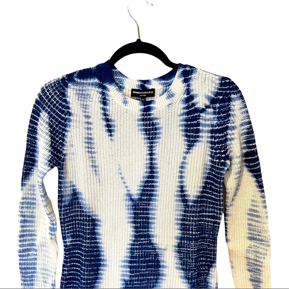 Generation Love Margot Indigo Tie Dye Knit Sweater (XXS) - Picture 5 of 14